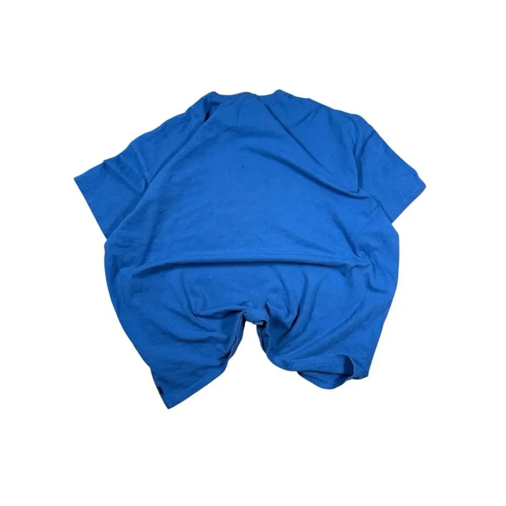 Nike Men’s Blue Mini Swoosh Essential Cotton T-Shirt Oversized Casual Tee